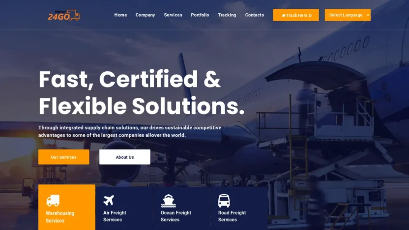 A screenshot of 24goexpress.com