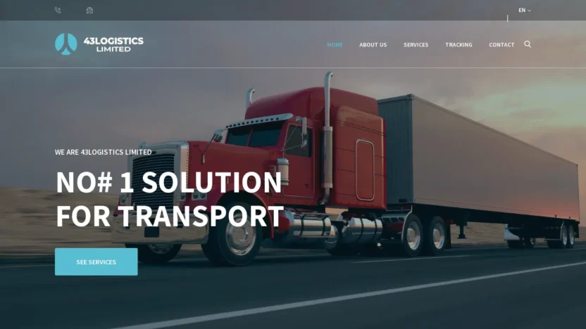 A screenshot of 43logisticslimited.com