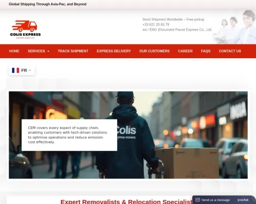 Screenshot of Scam Courier Colisexpressmovers.com