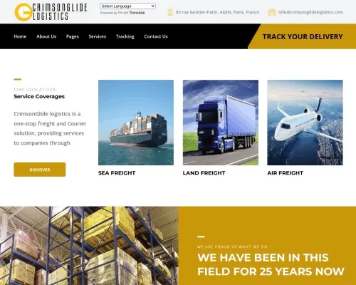 Screenshot of Scam Courier Crimsonglidelogistics.com