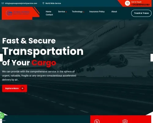 Screenshot of Scam Courier Expresspostalpriorityservice.com