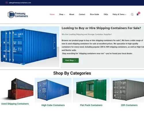 Screenshot of Scam Courier Freewaycontainers.com