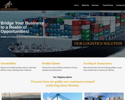 Screenshot of Scam Courier Safecontentdeliveryagency.com