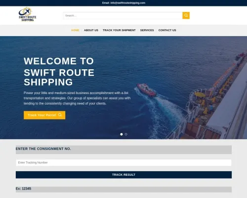 Screenshot of Scam Courier Swiftrouteshipping.com