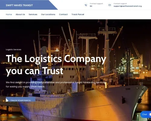 Screenshot of Scam Courier Swiftwavestransit.org