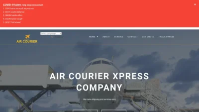 A screenshot of Aircourierxpress.com