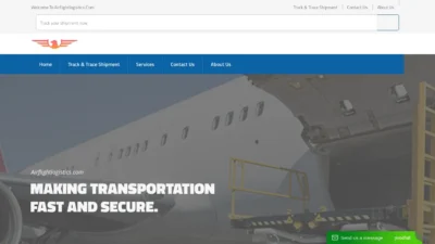 A screenshot of Airflightlogistics.com