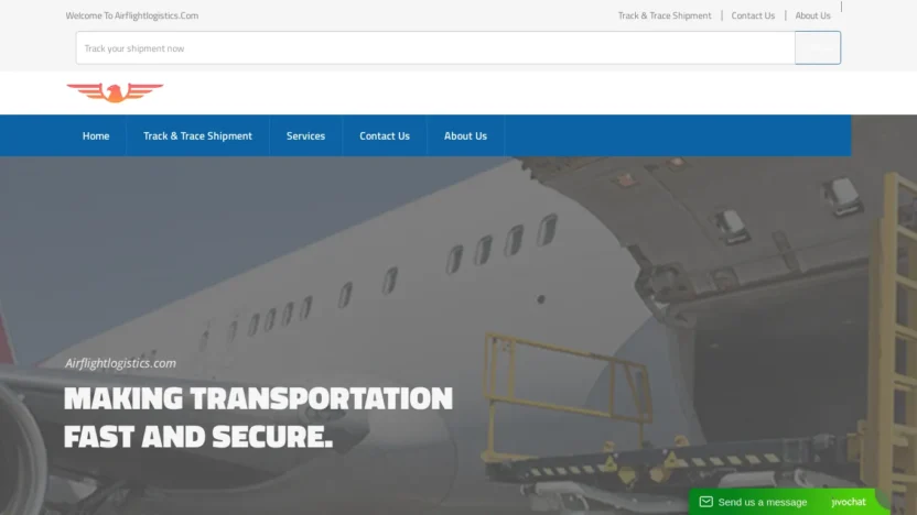 A screenshot of Airflightlogistics.com