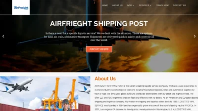 A screenshot of Airfreightshippingagency.com