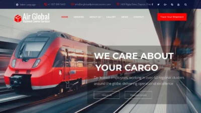 A screenshot of Airglobaldiplomatcouriers.com