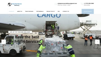 A screenshot of Airjetpetmoversdelivery.com