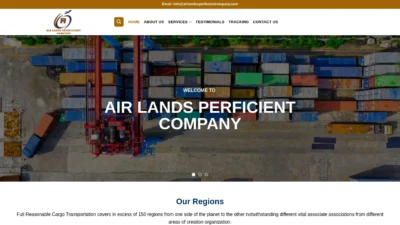 A screenshot of Airlandssperficientcompany.com