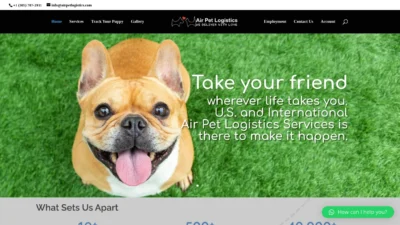A screenshot of Airpetlogistics.com
