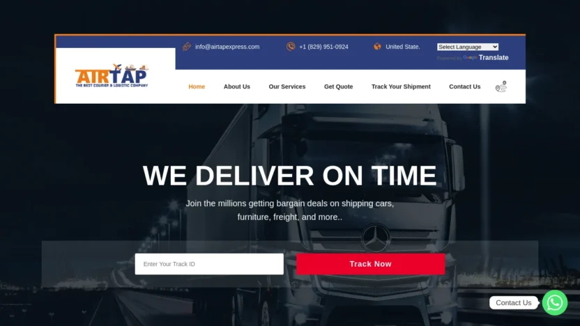 A screenshot of Airtapexpress.com