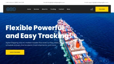 A screenshot of Alphashippingline.com