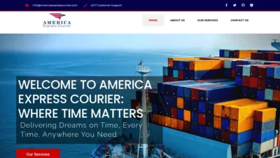 A screenshot of Americaexpresscourier.com