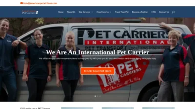 A screenshot of Americanpetairlines.com