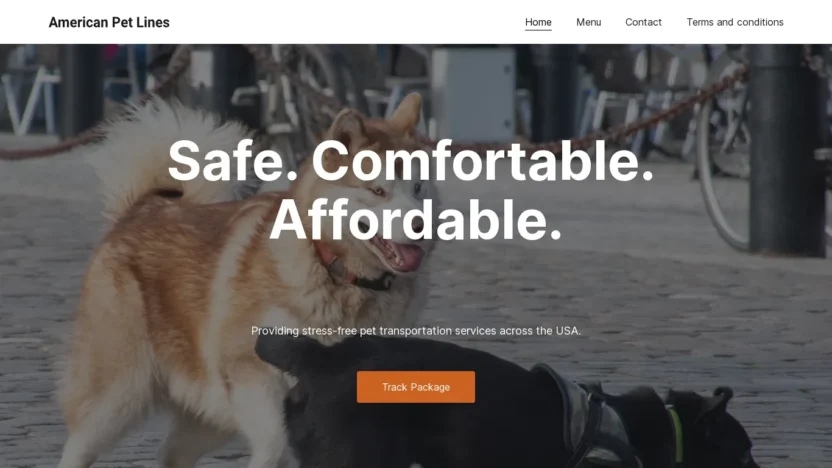 A screenshot of Americanpetlines.com