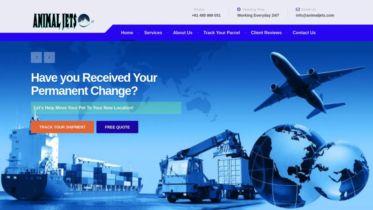A screenshot of Animaljets.com