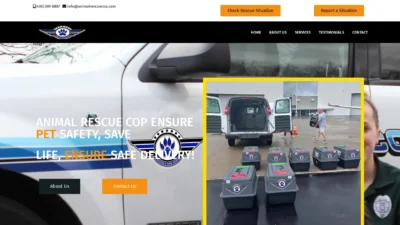 A screenshot of Animalrescuecop.com