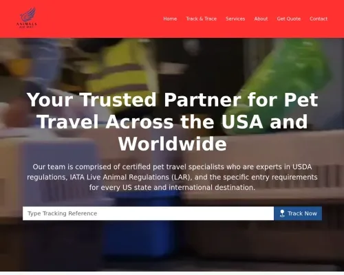 Screenshot of Scam Courier Animalsairway.com