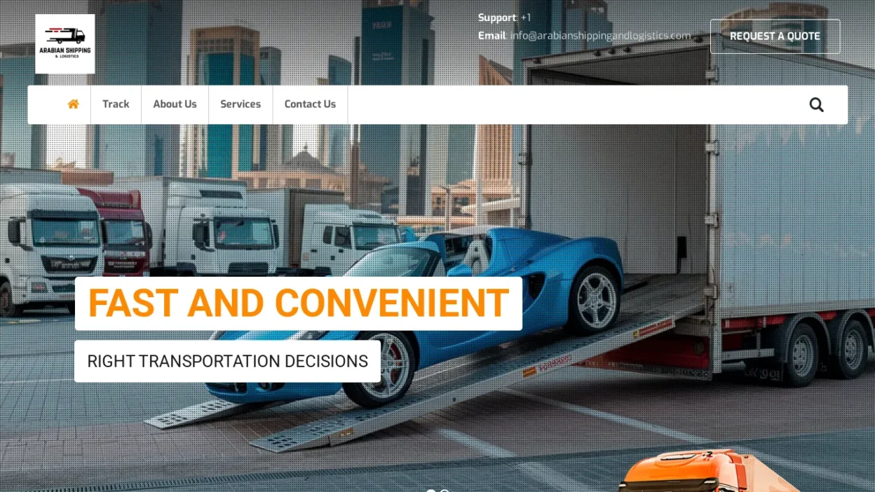 A screenshot of Arabianshippingandlogistics.com