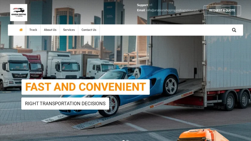 A screenshot of Arabianshippingandlogistics.com