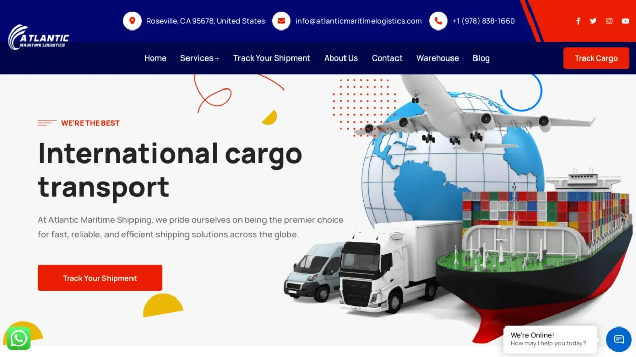A screenshot of Atlanticmaritimelogistics.com
