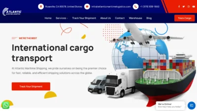 A screenshot of Atlanticmaritimelogistics.com