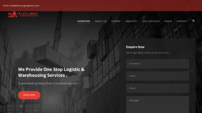 A screenshot of Atlascargologistics.com