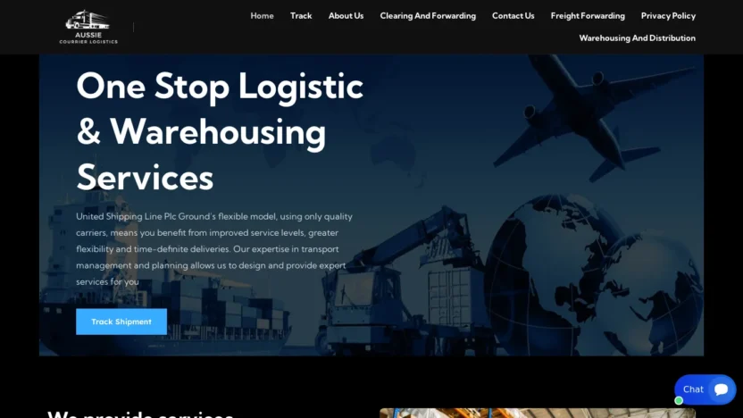 A screenshot of Aussiecourrierlogistics.com