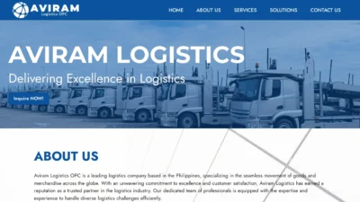 A screenshot of Aviramlogistics.com