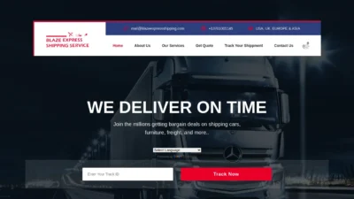 A screenshot of Blazeexpressshipping.com