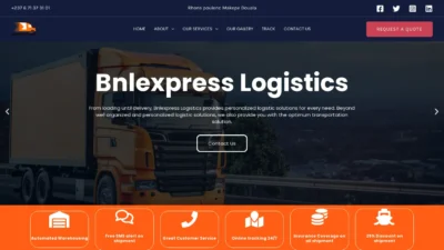 A screenshot of Bnlexpresslogistics.com