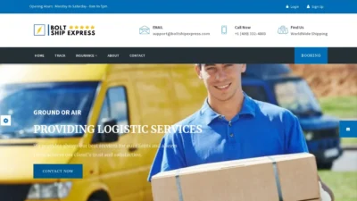 A screenshot of Boltshipexpress.com