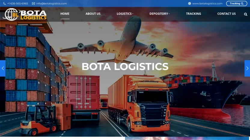 A screenshot of Botalogistics.com