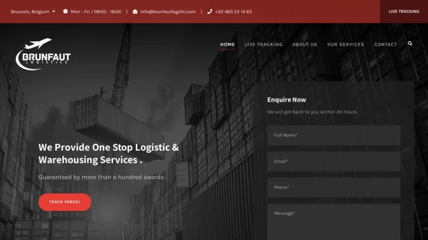 A screenshot of Brunfautlogsllc.com