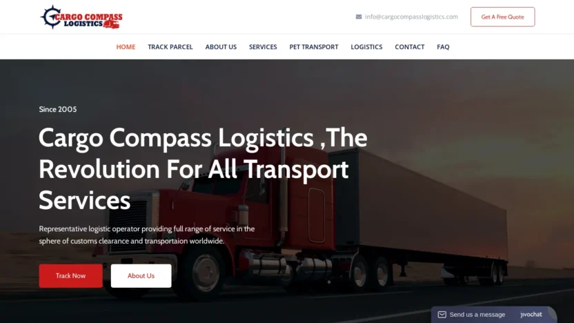 A screenshot of Cargocompasslogistics.com