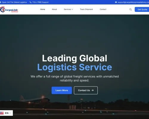 Screenshot of Scam Courier Cargolinkexpressdelivery.com