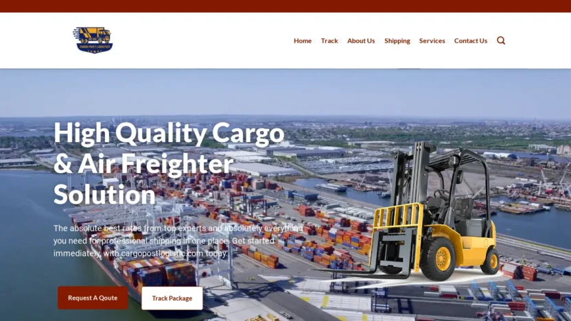 A screenshot of Cargopostlogistic.com