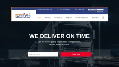 A screenshot of Cargoproxpress.com