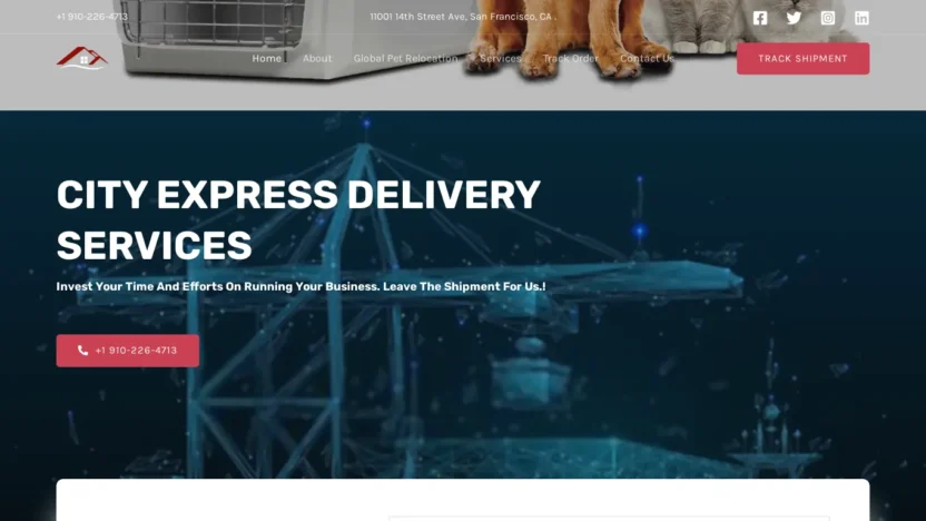 A screenshot of Cityexpressdeliveryservice1990.com