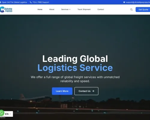 Screenshot of Scam Courier Clickshipexpress.live