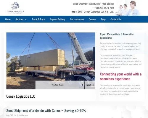 Screenshot of Scam Courier Conexlogisticllc.com