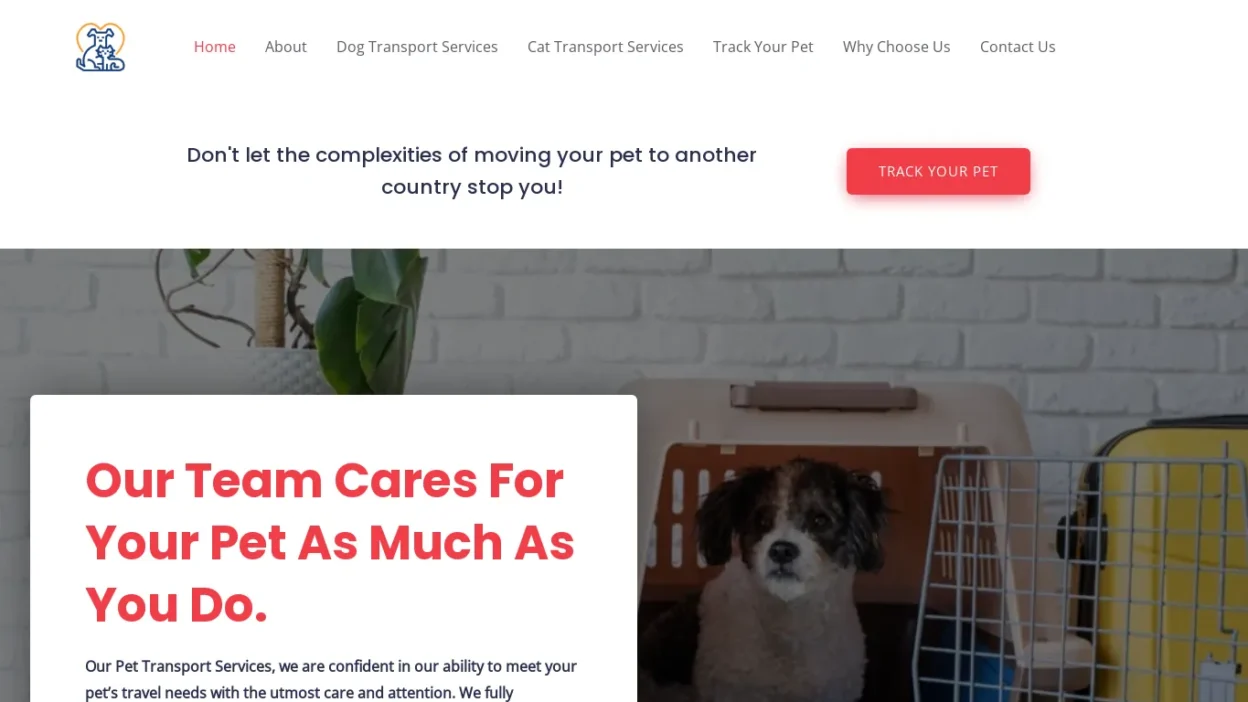 A screenshot of Connectedpetdelivery.com