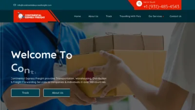 A screenshot of Continentalexpressfreight.com