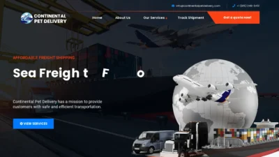 A screenshot of Continentalpetdelivery.com