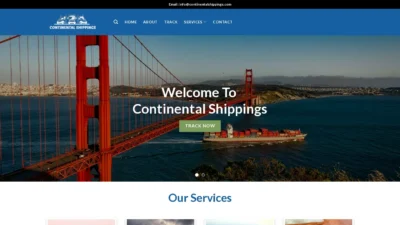 A screenshot of Continentalshippings.com