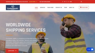 A screenshot of Continentalslogisticltd.com