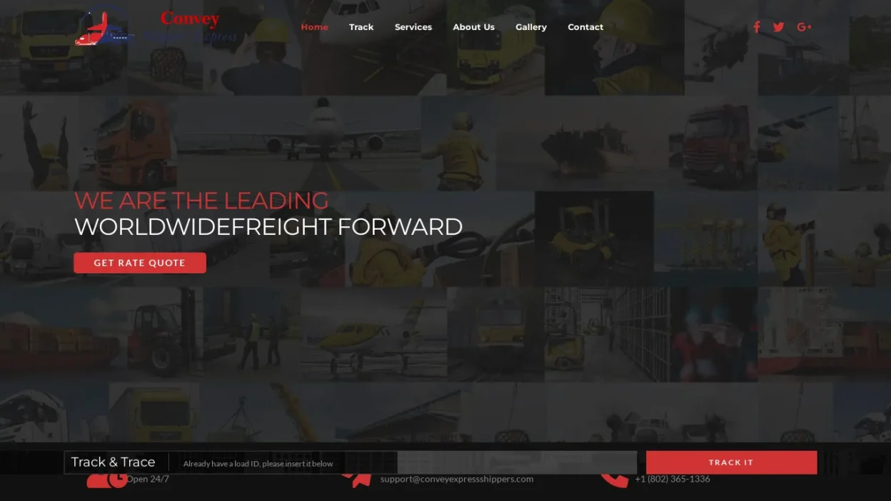A screenshot of Conveyexpressshippers.com
